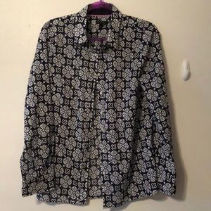 NWOT Talbots blouse Size L black and white